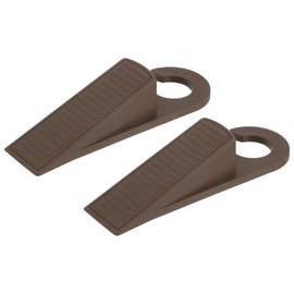 uxcell 2 Pcs Door Stoppers for Bottom of Door, 28mm/1.10 Inch Door Stops, Rubber Door Stopper Wedge Anti Slip, Window Stopper Door Stackable, Chocolate Brown