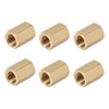sourcing map Brass Pipe Fitting Connector Straight Hex Nipple Coupler