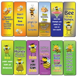 Creanoso Busy Bee Quotes Bookmarks (5-Sets X 6 Cards) – Daily Inspirational Card Set – Interesting Book Page Clippers – Great Gifts for Adults and Professionals