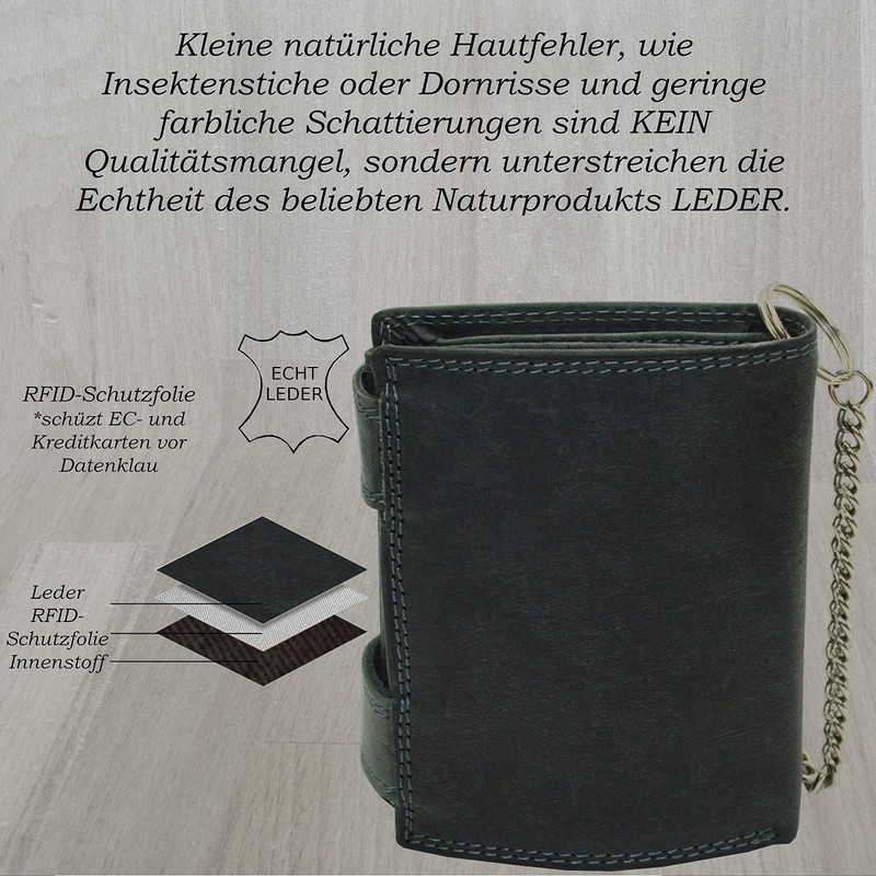 Roberto Leather Wallet with Chain Smooth Leather Design with RFID