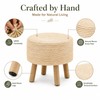 Wimarsbon Pouf Ottoman, Round Footstool with 4 Wood Leg, Handmade