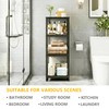 FONHAYE 4-Tier Bathroom Shelving Unit, Narrow Corner Slim Rack, Black