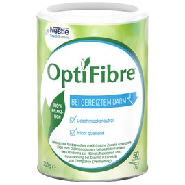 OptiFibre OptiFibre 250g Dose löslicher Ballaststoff bei gereiztem Darm kann die Darmflora wiederherstellen und die Nährstoffaufnahme normalisieren100% pflanzlich geschmacksneutral, gut löslich ohne zu quellen