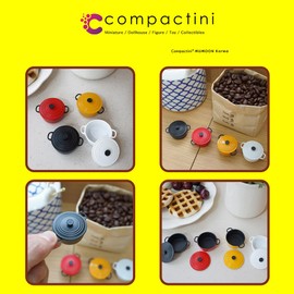 compactini Miniature Set 1:12 Scale Models Dollhouse Accessory Coffee Pot Cup Beverage Bottle Kettle (Dutch Oven Red)