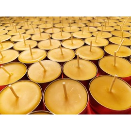 Tealight Beeswax Candles Aluminum Cups BULK Pack / 100% Natural Handcrafted USA/Tea Lights Party Wedding/Honey Aroma/Allergy Friendly Bestseller (75 Tealights + Cups)
