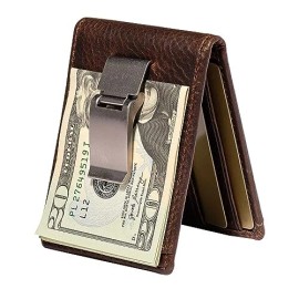House of Jack Co. Hoj Co. DEACON ID Bifold Money Clip Wallet for Men | Full Grain Leather Front Po