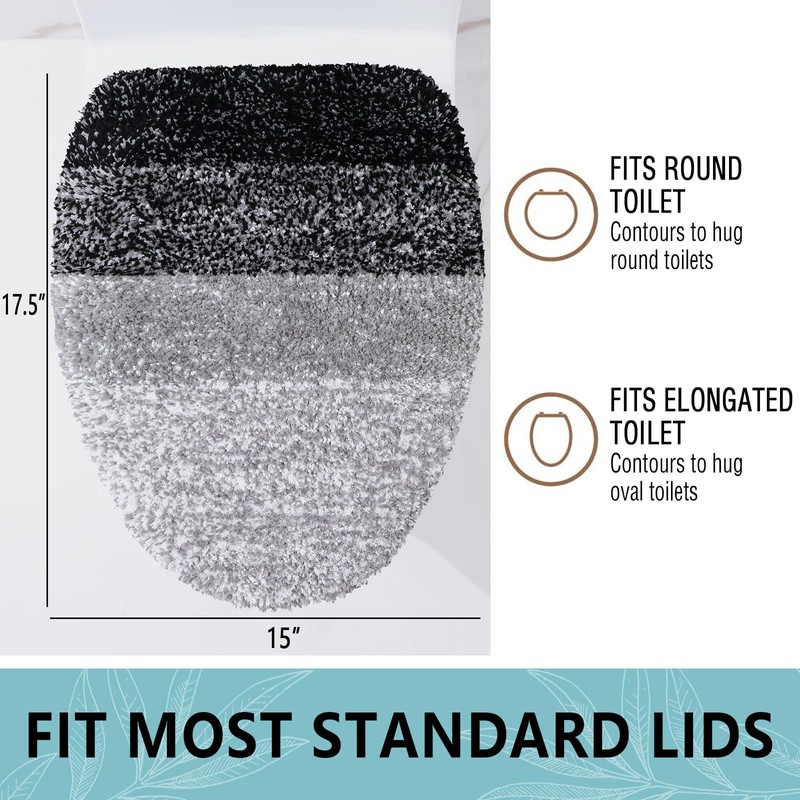 Arotive Soft Microfiber Bathroom Toilet Lid Cover, Machine Washable Seat