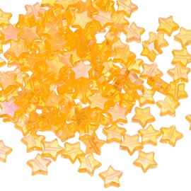 PATIKIL 11mm Crystal Star Beads, 200 Pcs Star Bead Acrylic Spacers Bead Star Shaped Charm Pendants for Jewelry Making Bracelet Necklace DIY Crafts, Orange