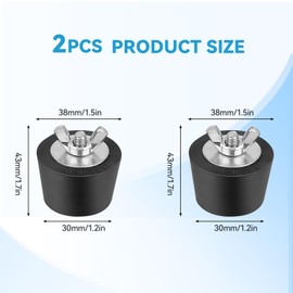 Pack of 2 Pool Winter Plugs 1.25-1.5 Inches / 32-38 mm Winter Plugs Pool Rubber Plugs, Pool Rubber Plugs with Stainless Steel Bolts, Pool Plugs for Prevents Freezing of Water Drain Pipe (38 mm - 2