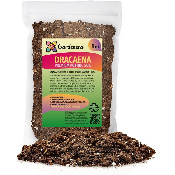 GARDENERA Premium Dracaena Soil Mix - 1 Quart - Expertly