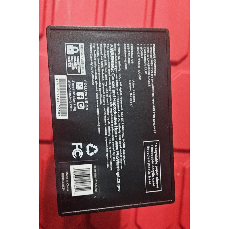 Altec Lansing HYDRATREK 2.0 Bluetooth Speaker Wireless Waterproof Floats Blue