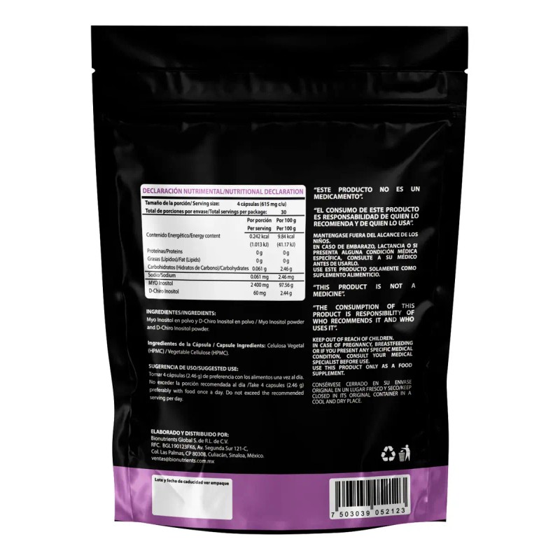 Myo Inositol Dchiro 120 Cápsulas Lwellthy Sabor