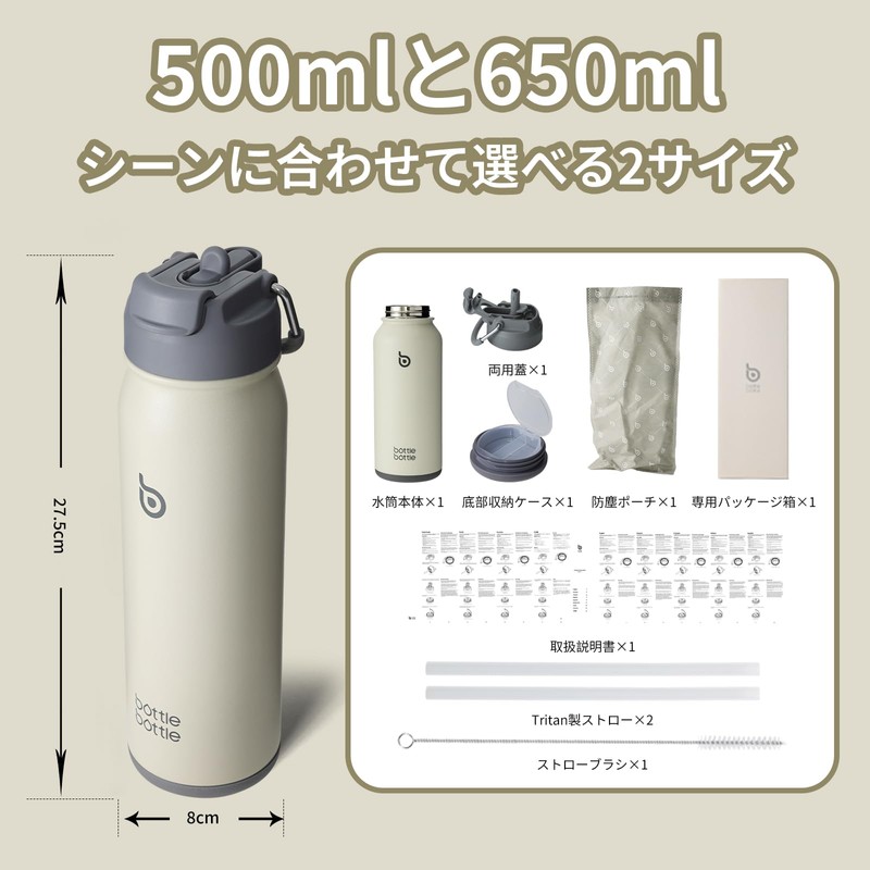 BOTTLE BOTTLE Water Bottle 650ml for Children with Straw Direct