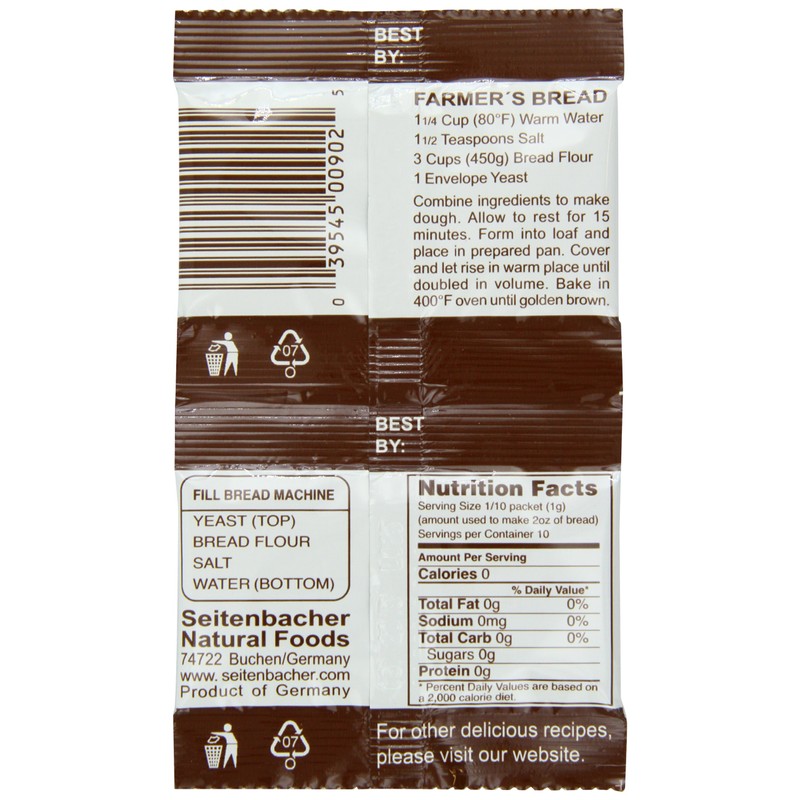 Seitenbacher Active Dry Yeast, 0.35 Ounce (Pack of 32)