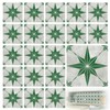 20 Pieces Tile Stickers, Classic Eight-Pointed Star Tile Stickers, Green