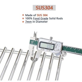 Shengyongh SS60662 (2-Pack) 16 15/16 inch Stainless Steel Grates Replacement for Brinkmann 2500, 2500 Pro series, 2600, 2700, 2720, 4425, 4445, 6440, 6650, 6668, 6670, 810-2500, 810-2500-0, 810-2500-1