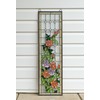 10" x 35.5" Handcrafted Hanging Stained Glass Window Panel Rose