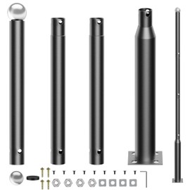 XCQMHF 13Ft 1-Pack Street Light Pole,Outdoor Lamp Post, Waterproof Solar Powered Street Lights for Garden, Yard, Street, Driveway, Parking Lot, Black