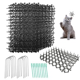 AKOLAFE 24PCS Scat Mat for Cats Indoor 8x6 Scat Mats for Dogs Cat Scat Mat with Spikes Outdoor Cat Deterrent Mat with Staple & Tie Cat Repellent Mat Cat Spike Mat Keep Dogs Off Couch Counter Furniture