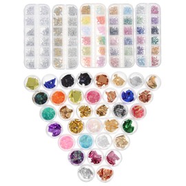 Mikinona 1Set Foil Paper Nail Art Decors with Rhinestones for Female Manicure Easy to Use Nail Gems for Beginners Present for Nail Enthusiasts Colors Included