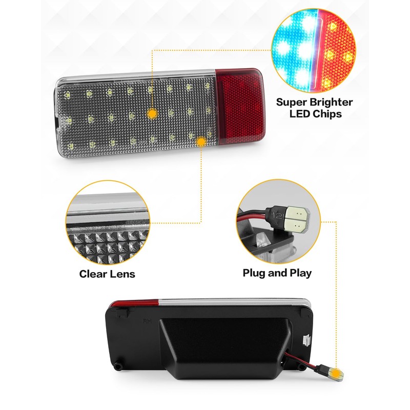 NEIFILES LED Interior Door Panel Lights Reflector Courtesy Light Compatible