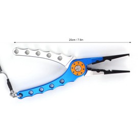 Pinzas de Alicates para Señuelos de Pesca, Equipo Multifunción para Quitar Ganchos de Aleación de Aluminio, Anillo Abierto, Quitar Ganchos Y Línea Trenzada de Corte(Azul y Plata)