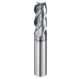HARFINGTON Carbide Square Nose End Mill Bit 7/16" Cut Dia 4 Flutes TiAlN Coated Milling Cutter for Hardened Steel Metal (7/16" Shank 1" Cut Length 2-3/4" Long 30 Degree Helix HRC53-55)