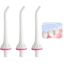 Pack of 3 Replacement Nozzle Tips for Coslus, Hangsun, Nicwell Water Flosser, Oral Irrigator Attachments, Jet Tip Nozzle, Made of High-Quality ABS Material, Durable and Reliable, White