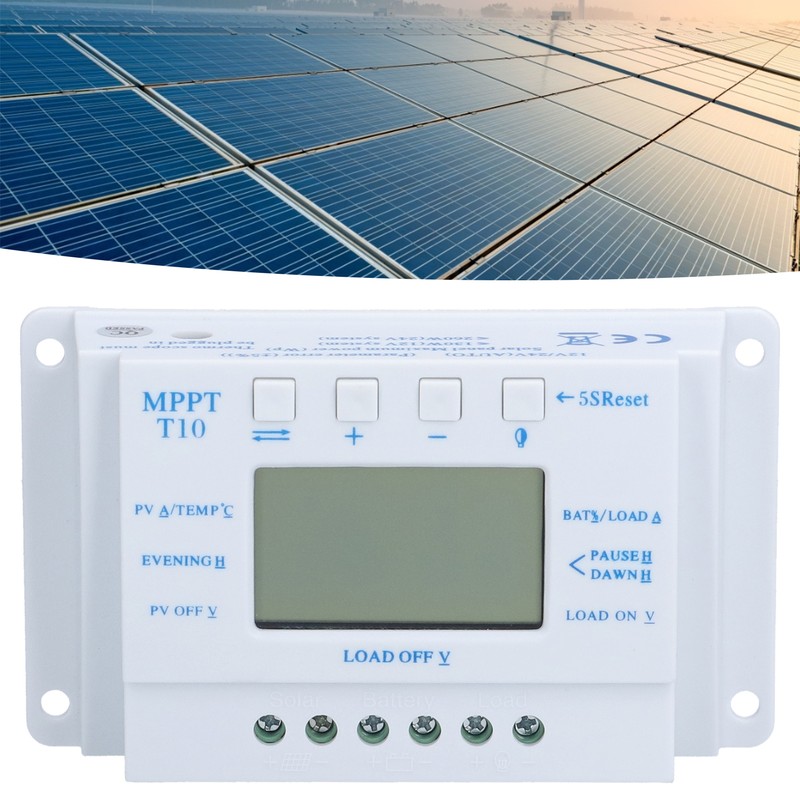 10A 12/24V MPPT PWM Solar Charge Controller with LCD Display