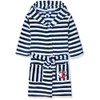 Playshoes Boys Fleece Ringel Maritim bathrobe, blue (navy / white