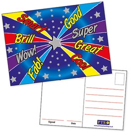 20 Metallic Shiny Mixed Positive Words Childrens Pupils Teachers School Praise Reward Postcards Notes Home A6 Primary Teaching Services