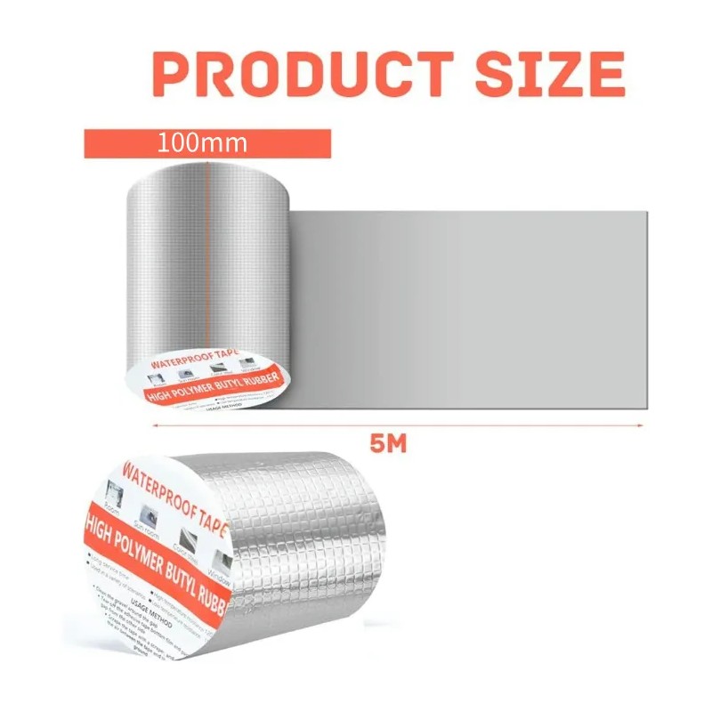 Cinta Impermeabilizante, Cinta De Sellado 2 Rollos 10cm X 5m