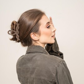 8PCS Hair Clips for Women, Flower Claw Clips for Thick Hair, Non-Slip Hair Accessories with Multi-Styles, Brown Gradient Color Hair Claw Clips and Variety Pack, Ideal Gift for Girls