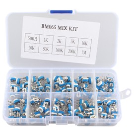 Haljia 100 10 RM065 6 mm Multi Turn Trimmer Potentiometer Assorted Kit Variable Resistor Plastci Box