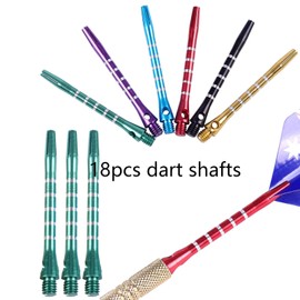 DAHI Dart Accessories Dart Shafts + Dart Flights + Dart Rubber Rings - Pack of 18 Dart Flights, 9 Dart Flights and 20 Dart Rubber Rings (shafts + Flights)
