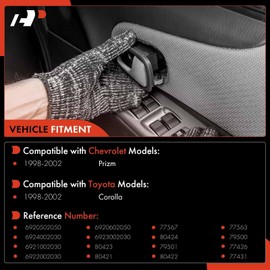 A-Premium - Interior & Exterior Door Handles - Black & Beige - Compatible with Toyota Corolla & Chevy Prizm 1998 1999 2000 2001 2002 - Pack of 8, Front and Rear Driver and Passenger Side