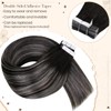 Hetto Remy Real Hair Tape-In Extensions, Balayage, Black with Grey,
