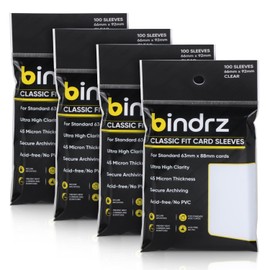 bindrz 400 Trading Card Sleeves - 45 Micron Thick - 66 x 92mm - High Clarity Classic Penny Sleeves for TCG MTG and Sports Cards (400 Sleeves)