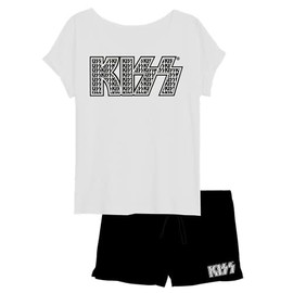 Kiss Fan Merchandise Band Merch (Boxer Shorts, Jogging Bottoms, Pyjamas, Cap, Bum Bag, etc.), White / Black Pyjamas, XL