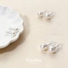 Haelira 3 Pairs Pearl Stud Earrings S925 Sterling Silver Hypoallergenic