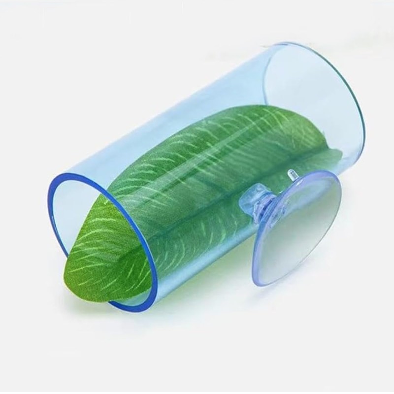 WantsGin 2-Pack Betta Fish Toys, Acrylic Tube Tunnel & Leaf