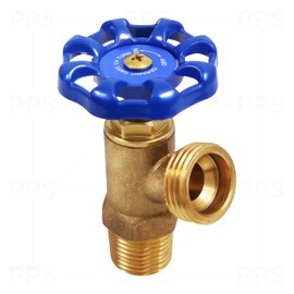 3/4 inch Boiler Drain, Quarter Turn, Copper or Male Threads to Hose Brass, Kink Free Hose, Extended Threads on ¾" Bib Spout