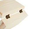 Unfinished Wood Boxes with Hinged Magnetic Lid, 4-Pack of Pinewood