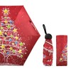 Oyihfvs Colorful Christmas Tree On Red 5 Folding Ultra-Light Umbrella,