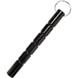 Design-Pie Safety Key Chain, Solid Aluminum Short Stick Protection Gift Keychains for Women Black