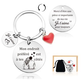 BOYATONG Couple Keyring Gift, silver