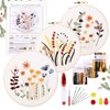 YINVA Beginner Embroidery Set, Floral Pattern, Plants, Cross Stitch Kit,