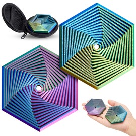 Seenelling 2 Pcs Fractal Fidget Hexagon 3D Printed Anti Stress Sensory Tool for Adults Mindful Meditation Tool Geometric Hexagon Spiral for Stress and Anxiety Relief