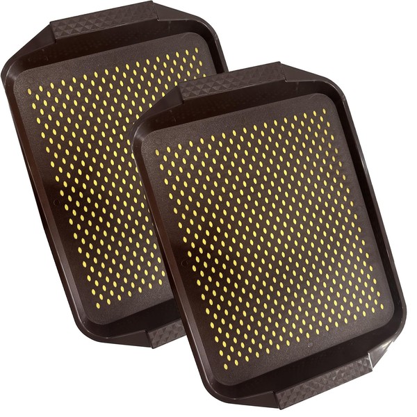 ZOPKRTS Non Slip Restaurant Food Serving Trays with Handles, 2