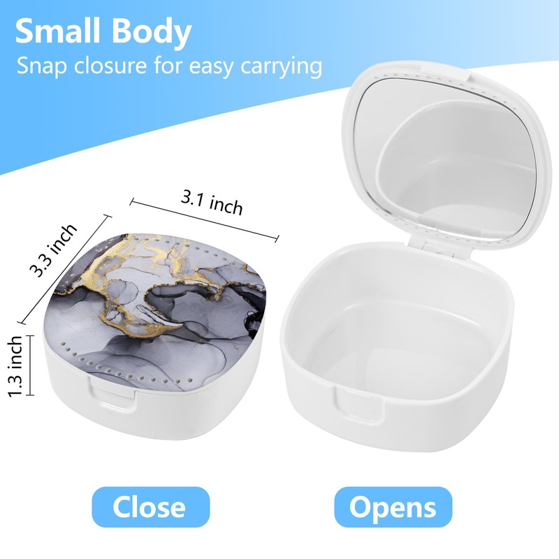 TIHYWR TIHYWR Retainer Case with Mirror and Ventilation Holes -